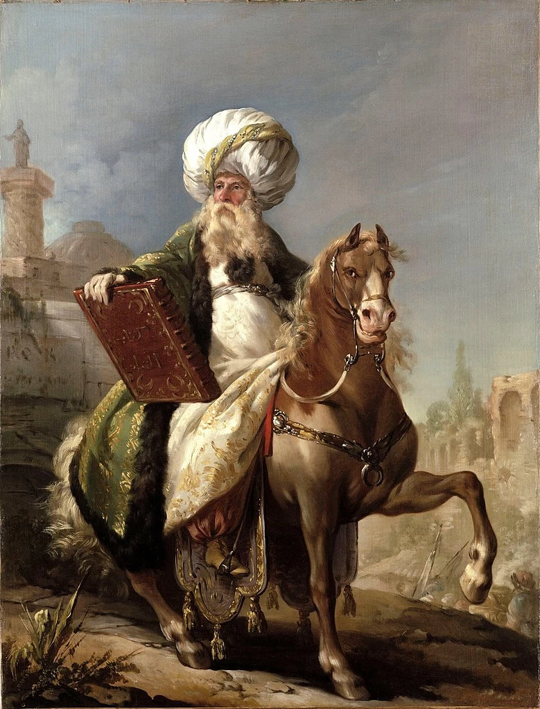 Ritratto equestre di Barthélemy - Michel Hazon nel costume di Mufti turco